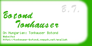 botond tonhauser business card